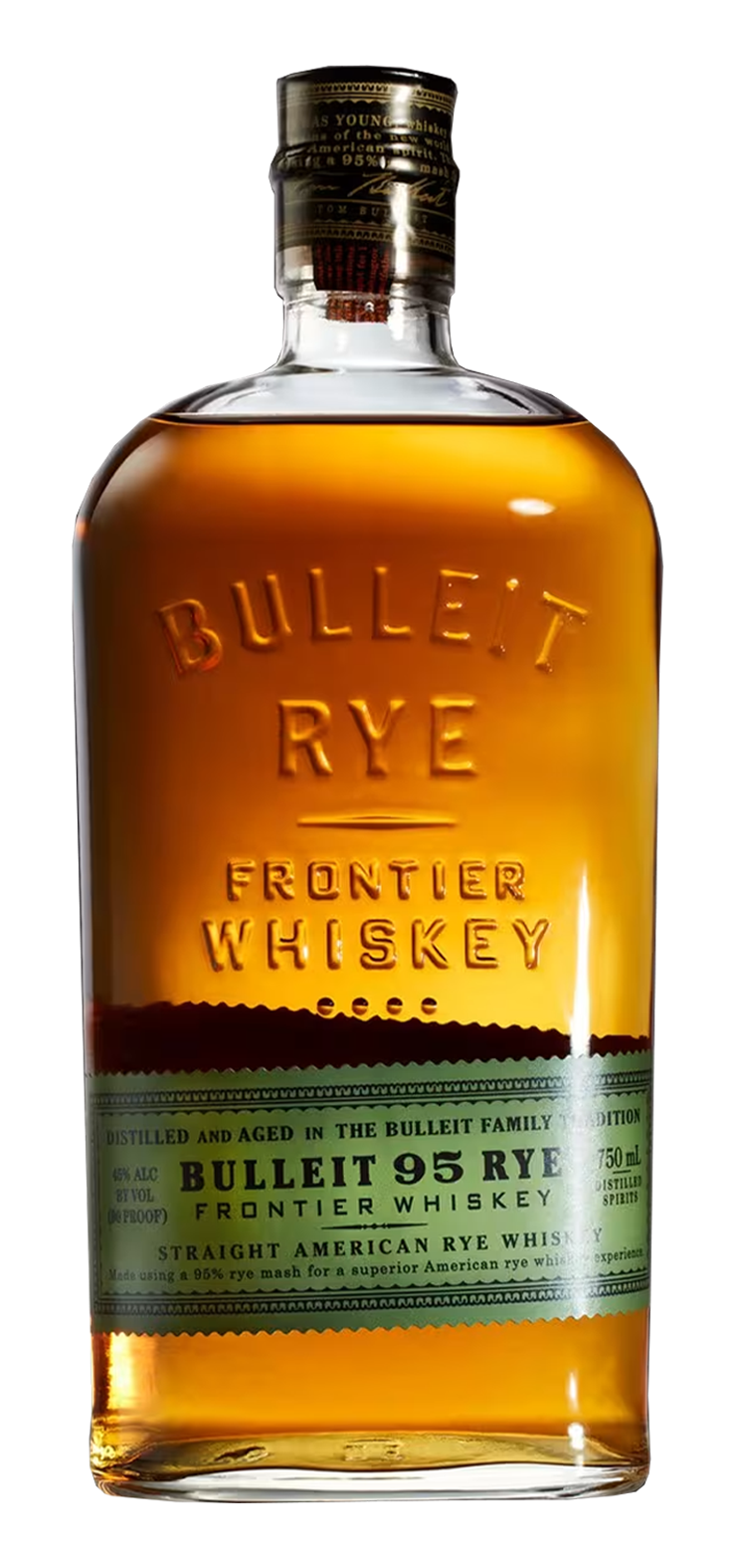 A bottle of basil hayden on a white background