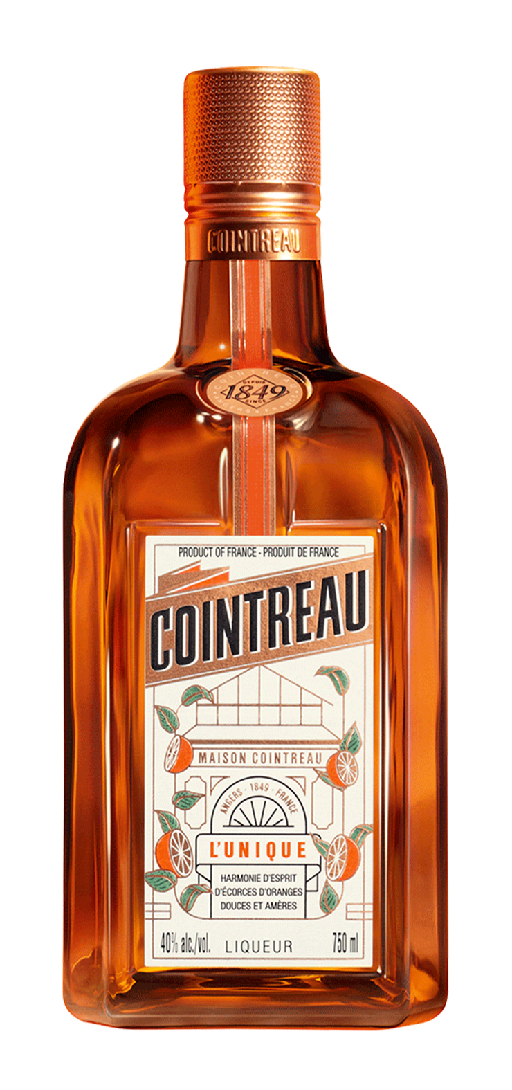 A bottle of pinot grigio wine on a white background.