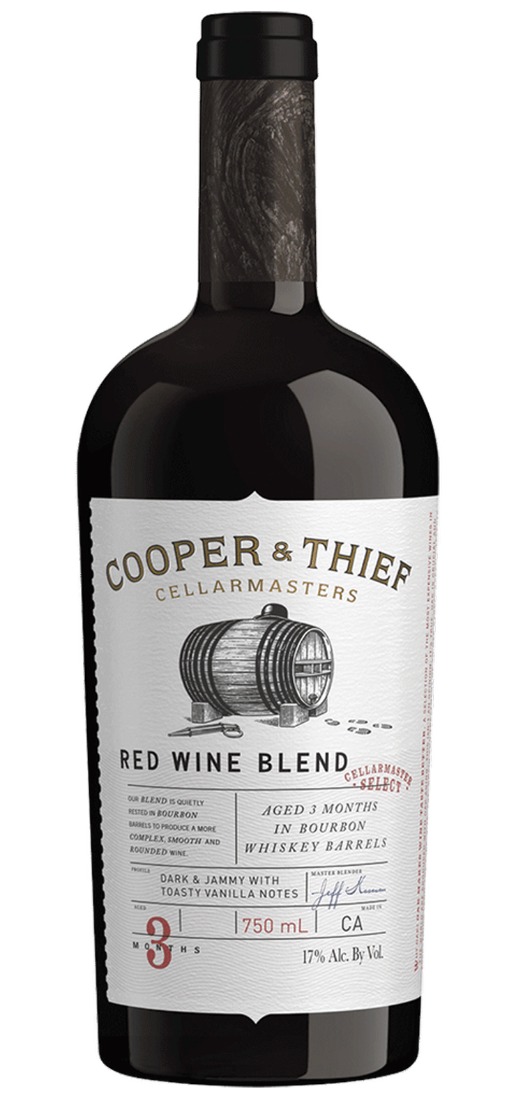 A bottle of sweet red wine with a red label on a white background.