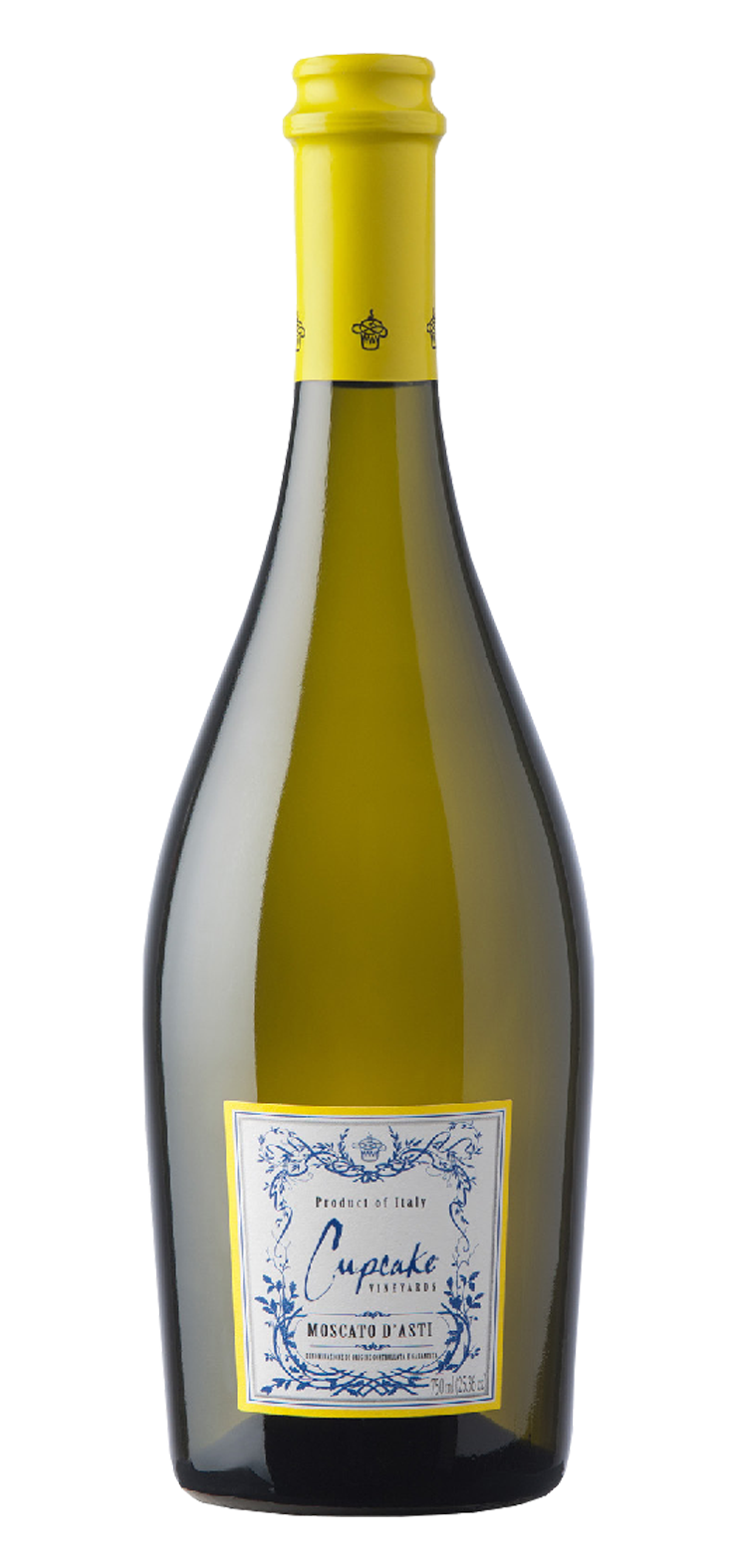 A bottle of red wine with a red cap on a white background.