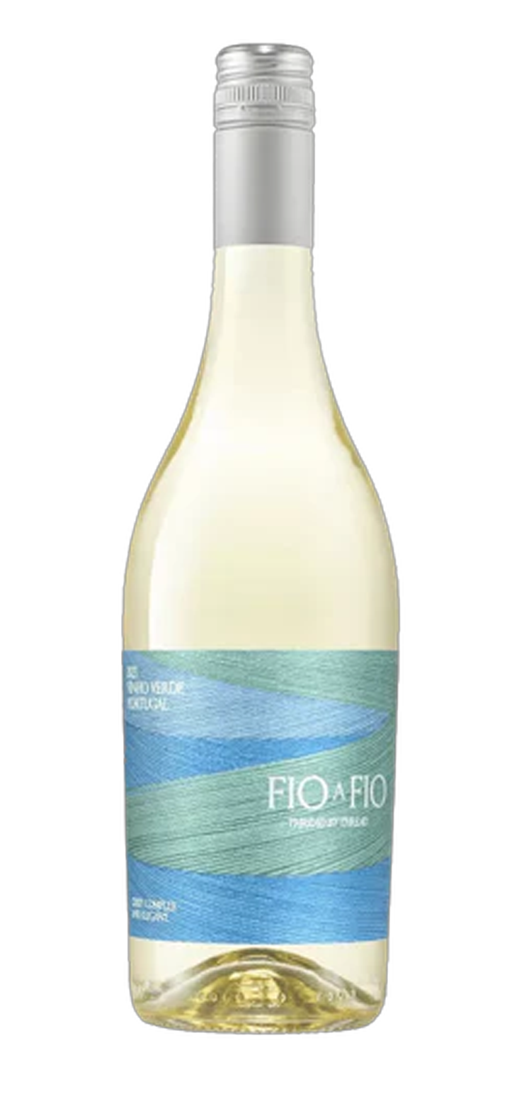 A bottle of sweet white wine with a green label on a white background.