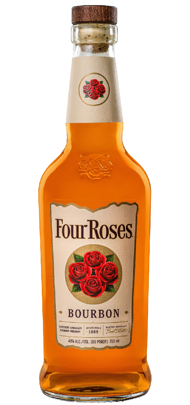 A bottle of sweet red wine with a red label on a white background.