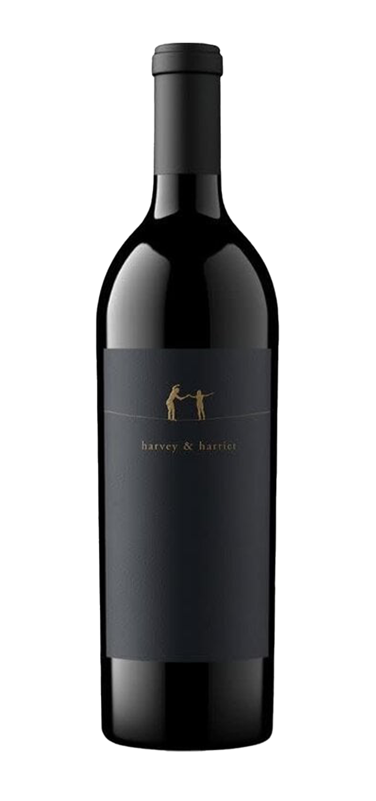 A bottle of red wine with a red cap on a white background.