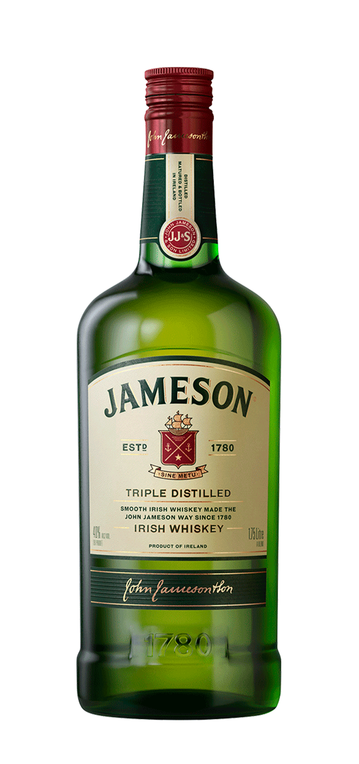 A bottle of basil hayden on a white background