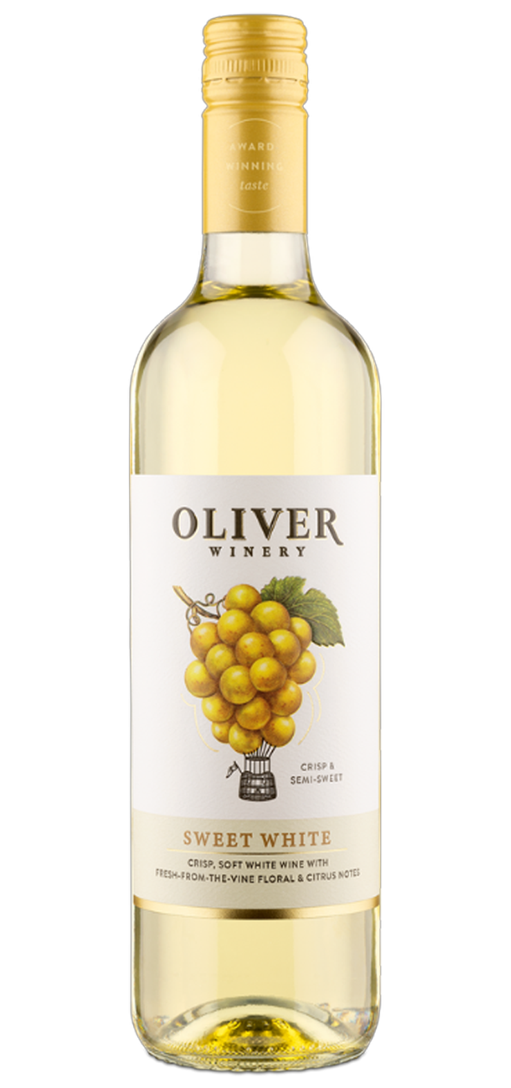 A bottle of sweet red wine with a red label on a white background.