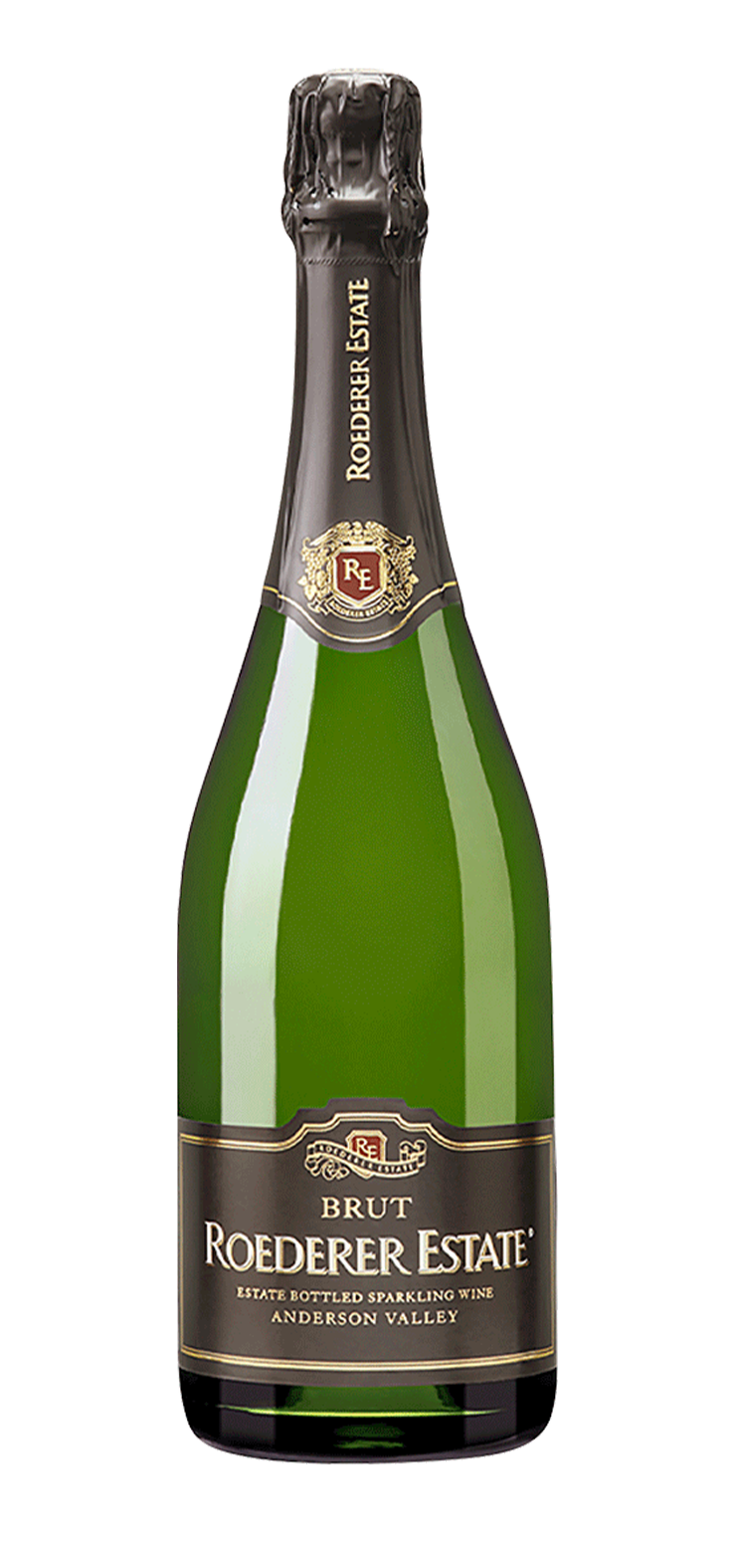 A bottle of prosecco wine with a blue label on a white background.
