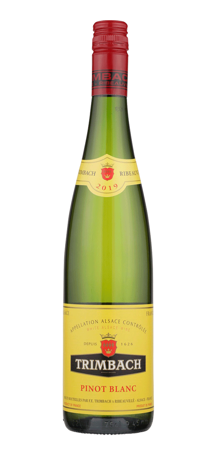 A bottle of sweet white wine with a green label on a white background.