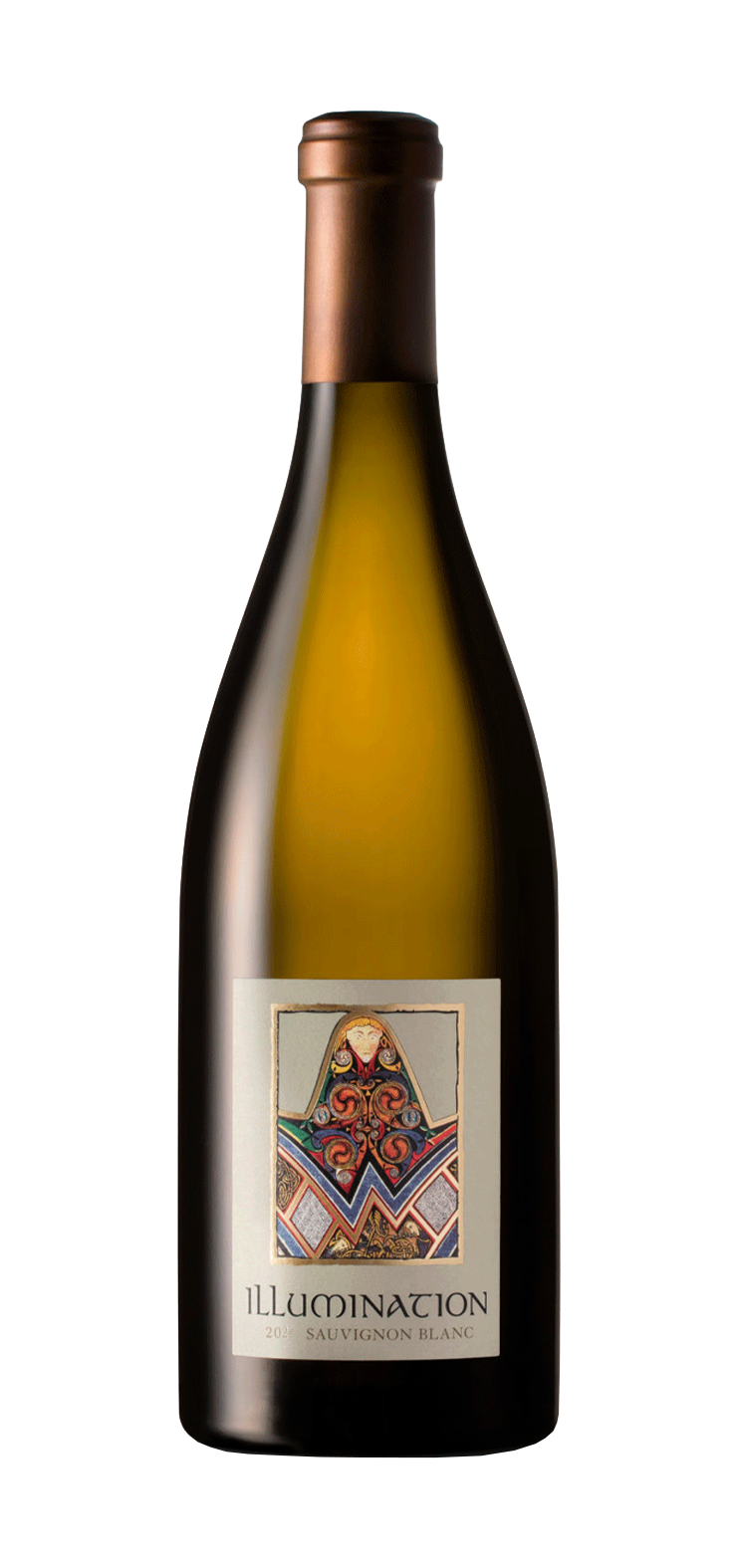 A bottle of chianti wine on a white background.