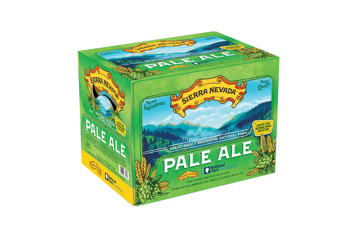 A box of pale ale on a white background.