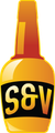 A bottle of s & v is shown on a white background.