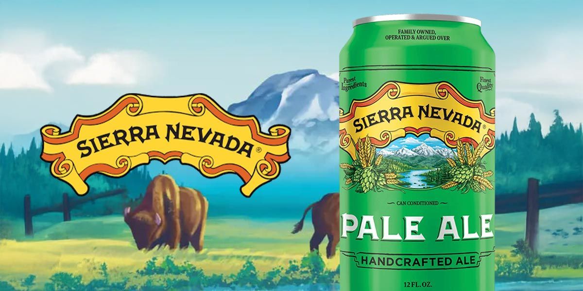 A can of sierra nevada pale ale with a bison in the background.