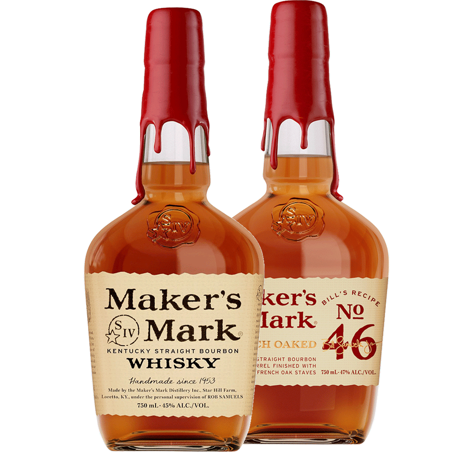 A bottle of basil hayden on a white background