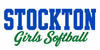 Stockton Girls Softball logo in blue and green text