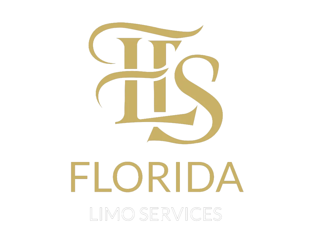 Gold logo for Florida Limo Services with intertwined initials &ldquo;FLS&rdquo; above the word &ldquo;Florida&rdquo;.