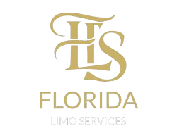 Gold logo for Florida Limo Services with intertwined initials &ldquo;FLS&rdquo; above the word &ldquo;Florida&rdquo;.