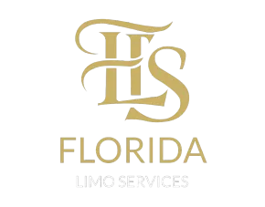Gold logo for Florida Limo Services with intertwined initials &ldquo;FLS&rdquo; above the word &ldquo;Florida&rdquo;.