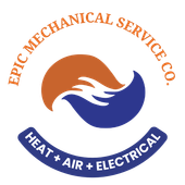 a logo for epic mechanical service co. heat air electrical