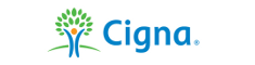 A cigna logo with a tree on it