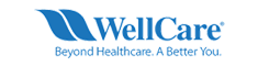 The wellcare logo is blue and says beyond healthcare a better you.