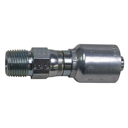 A close up of a hose connector on a white background.