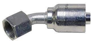 A close up of a hose connector on a white background.