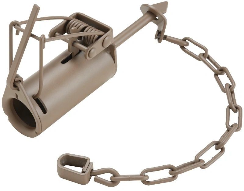 A mouse trap with a chain attached to it