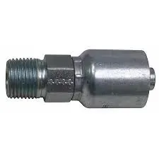 A close up of a hose connector on a white background.