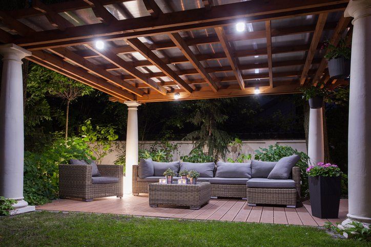 outdoor lighting over backyard patio