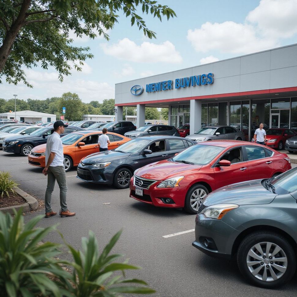 Outside of car lot