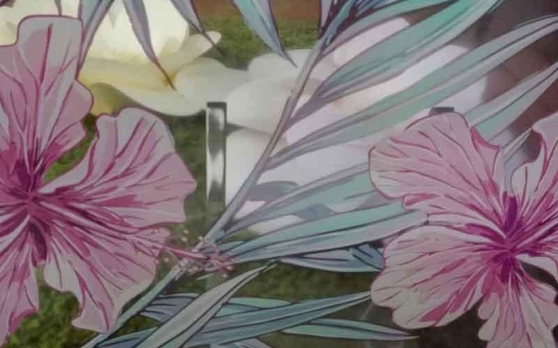 Stampa floreale su vetro
