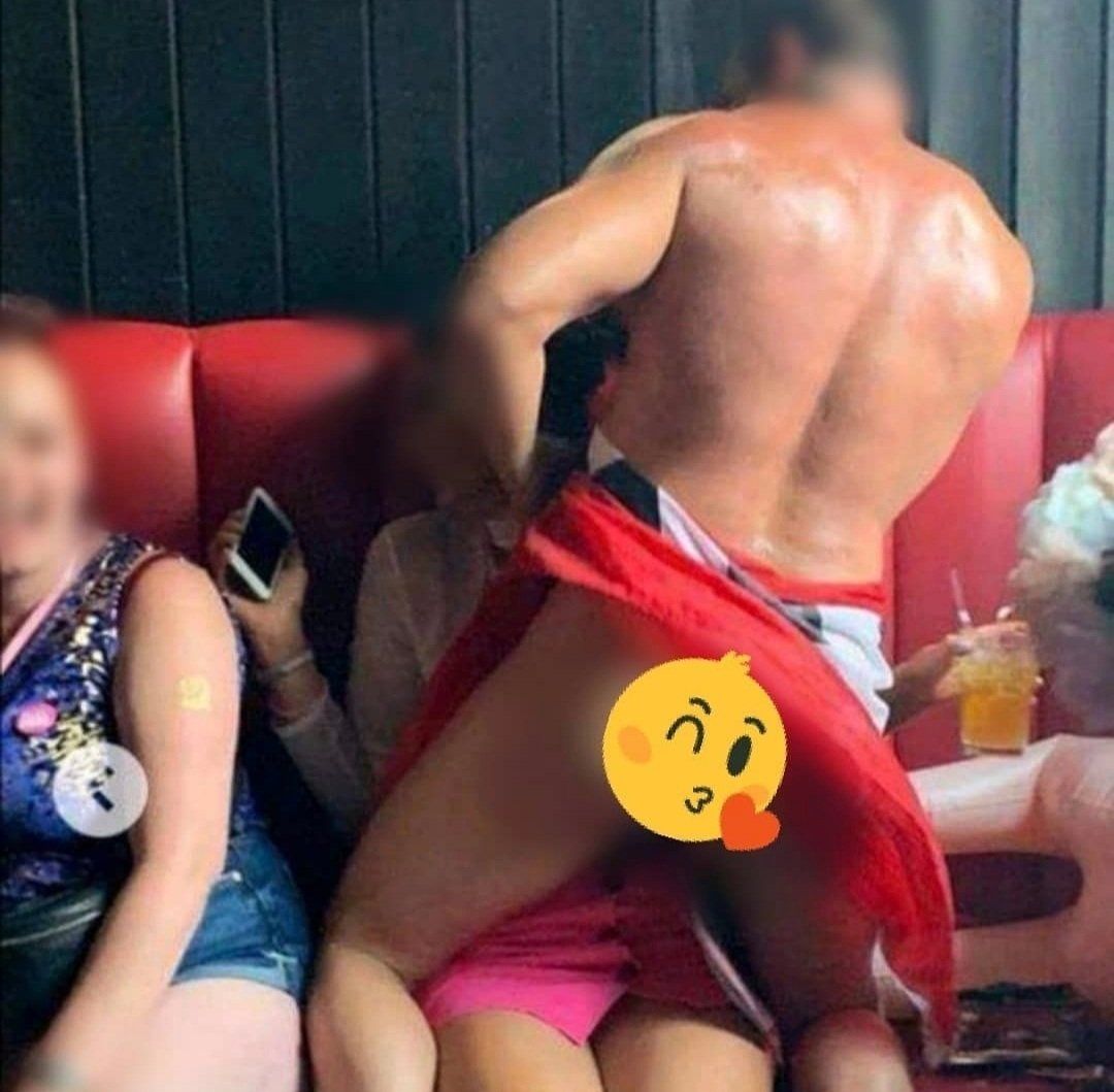 Male strippers onboard party bus