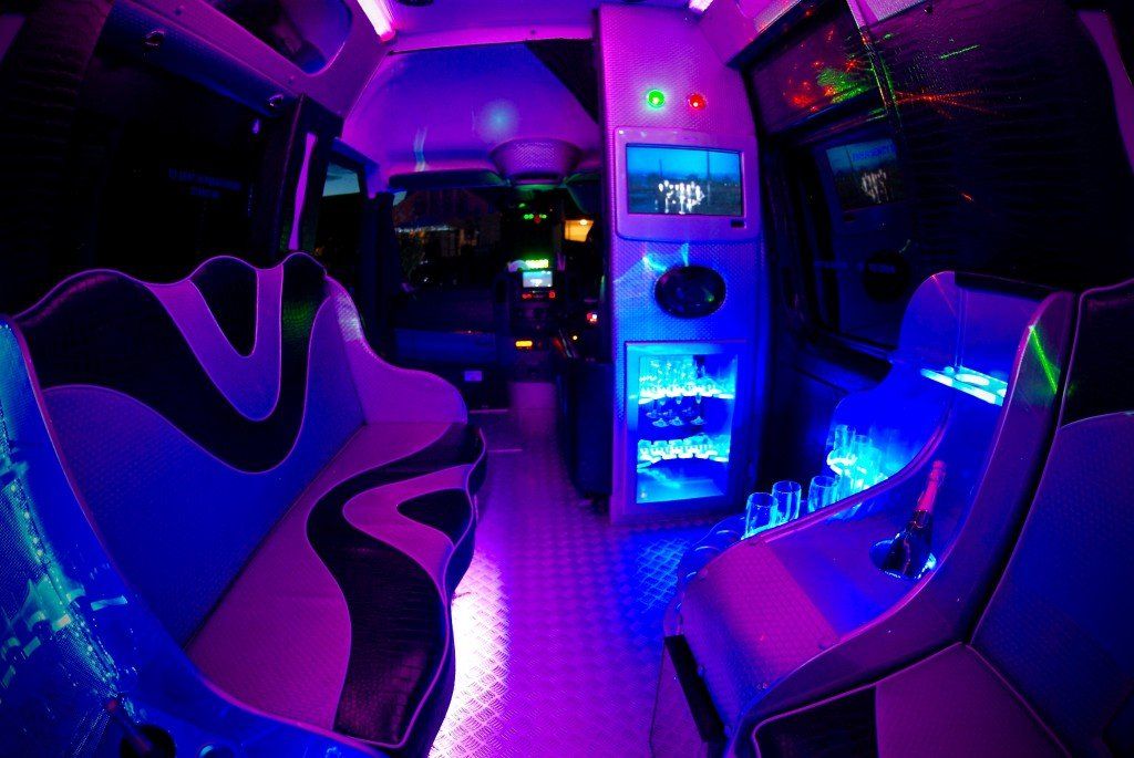male entertainers onboard party bus UK