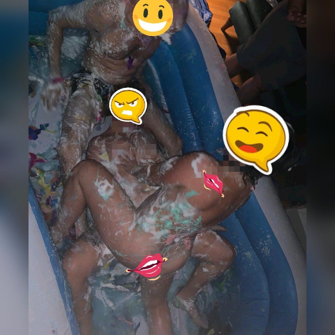 Gorgeous girls wrestling in mayonnaise