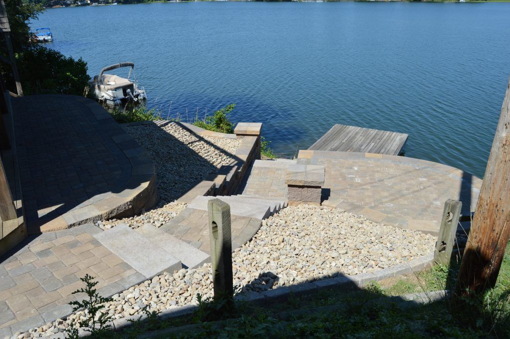 Stairs With Boat On The Lake - Canton, OH - Warstler Bros Landscaping