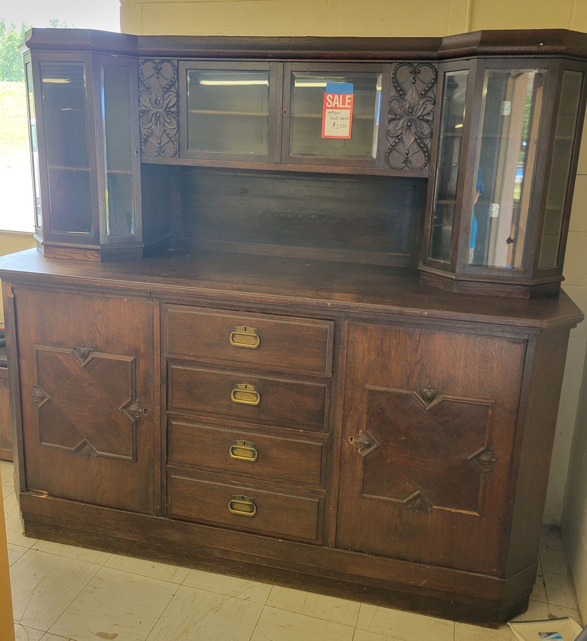 A wooden cabinet with a sticker on it that says ' a ' on it - Mountain Home, AR - Chuck's Outlet & Moving Inc