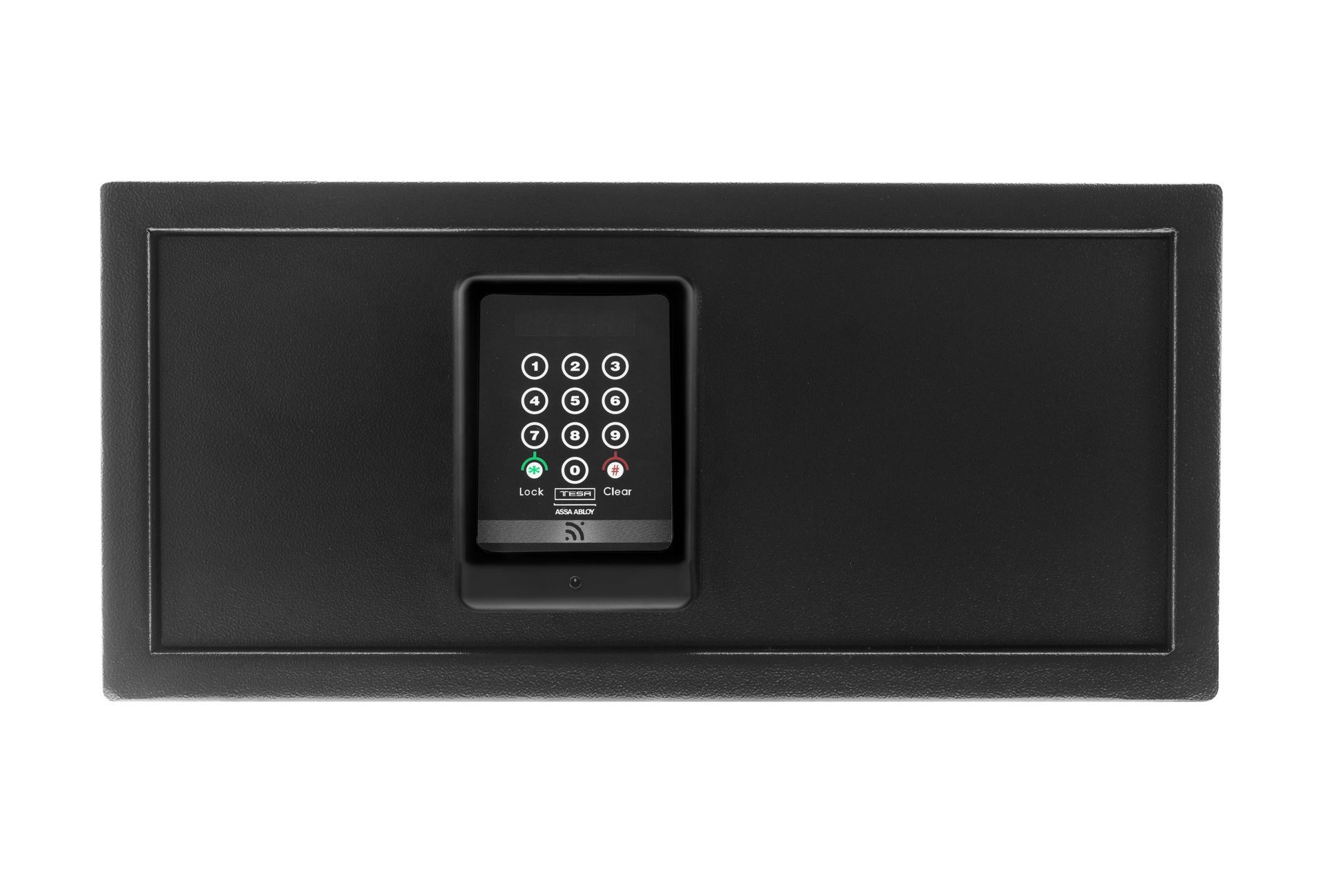 TESA ASSA ABLOY electronic hotel safe with numeric keypad and RFID card reader for guest room security