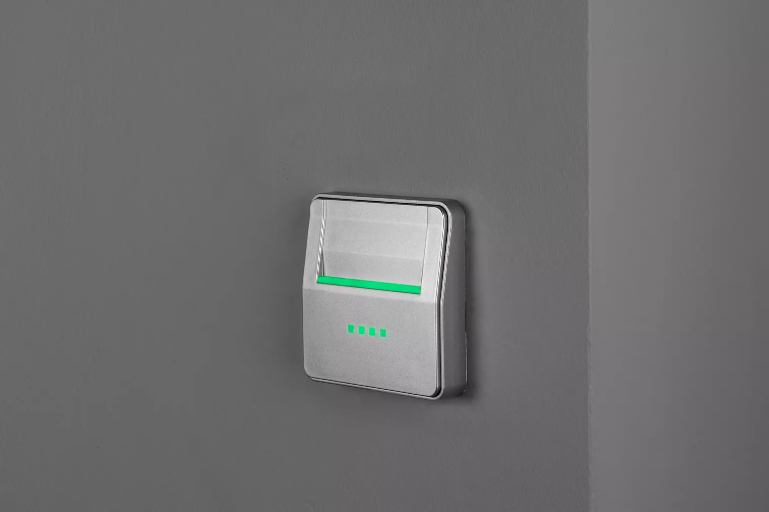 Modern hotel keycard energy switch with LED light for power-saving automation