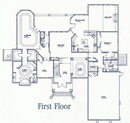 First Floor Blueprint — Orange Park, FL — Poimboeuf Homes, Inc.