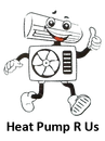 A cartoon mascot made of HVAC units, smiling and giving a thumbs up, above the text "Heat Pump R Us."
