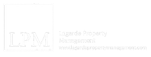 Logo for Logarda Property Management, with text and a square design. Website address included.