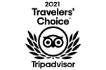 A black and white logo for travelers choice tripadvisor.