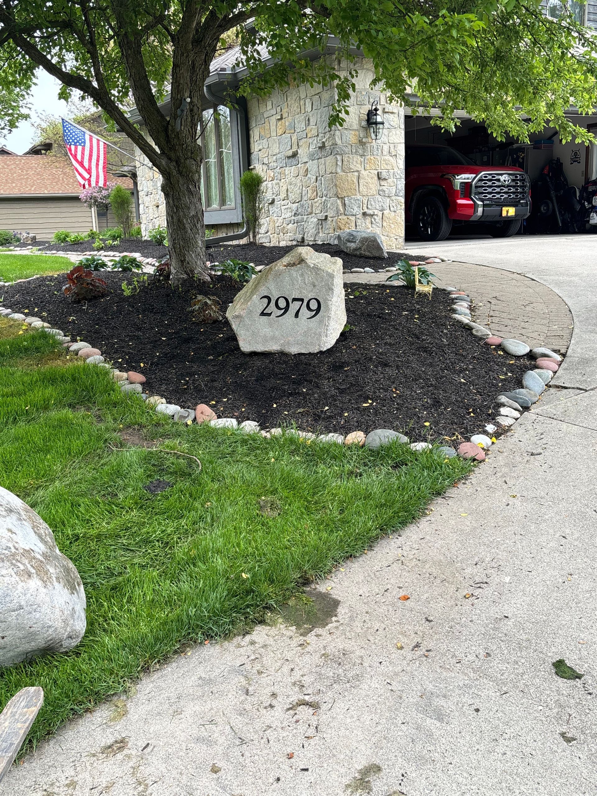 Stone with house number 
