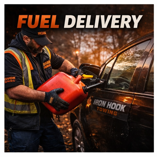 Fuel delivery roadside assistance in Milwaukee Wisconsin providing gas to a stranded vehicle