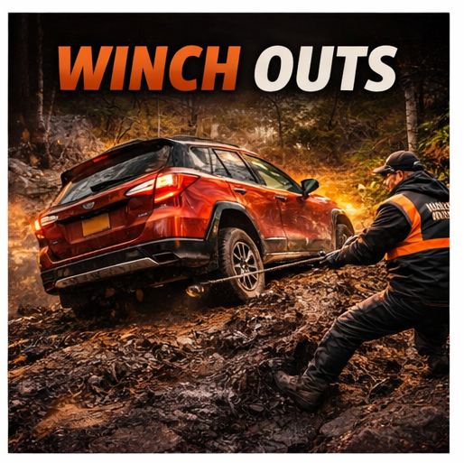 Winch out and vehicle recovery service in Milwaukee Wisconsin pulling a vehicle out safely