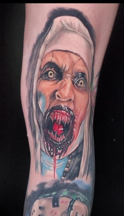 An image of valak tattoo
