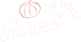 Pumpkin logo for Harvest to Holly fall porch displacys