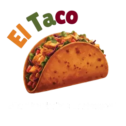 Das Logo von El Taco zeigt einen gefüllten Taco mit dem Schriftzug „El Taco“.