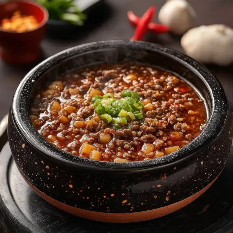 Dampfende Schüssel Chili con Carne