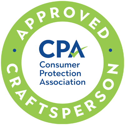 CPA Consumer Protection Association approved Craftsmen badge with green circular border and blue logo