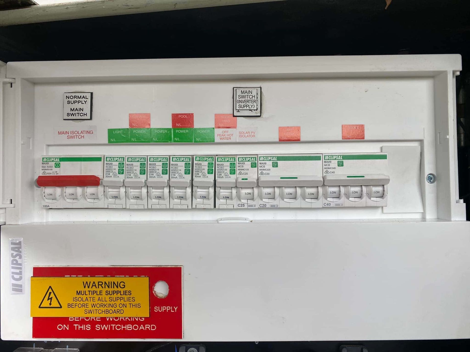 Electrical Fuse Box With Switches — SparkSafe Electrical in Shellharbour, NSW